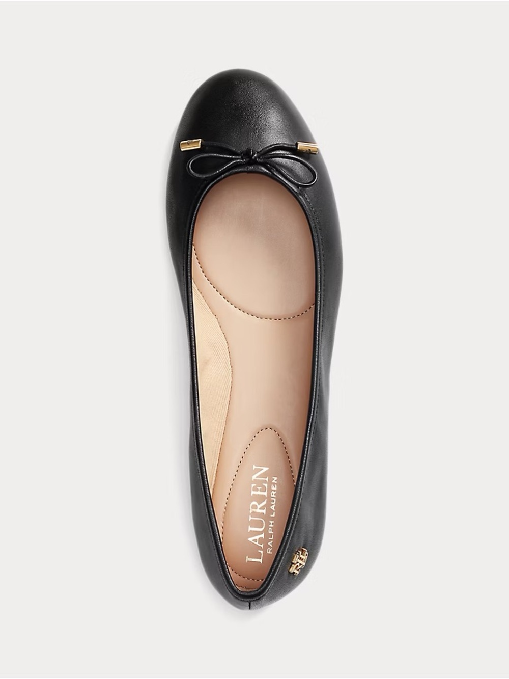 Lauren Ralph Lauren Black Leather Jayna Ballet Flats